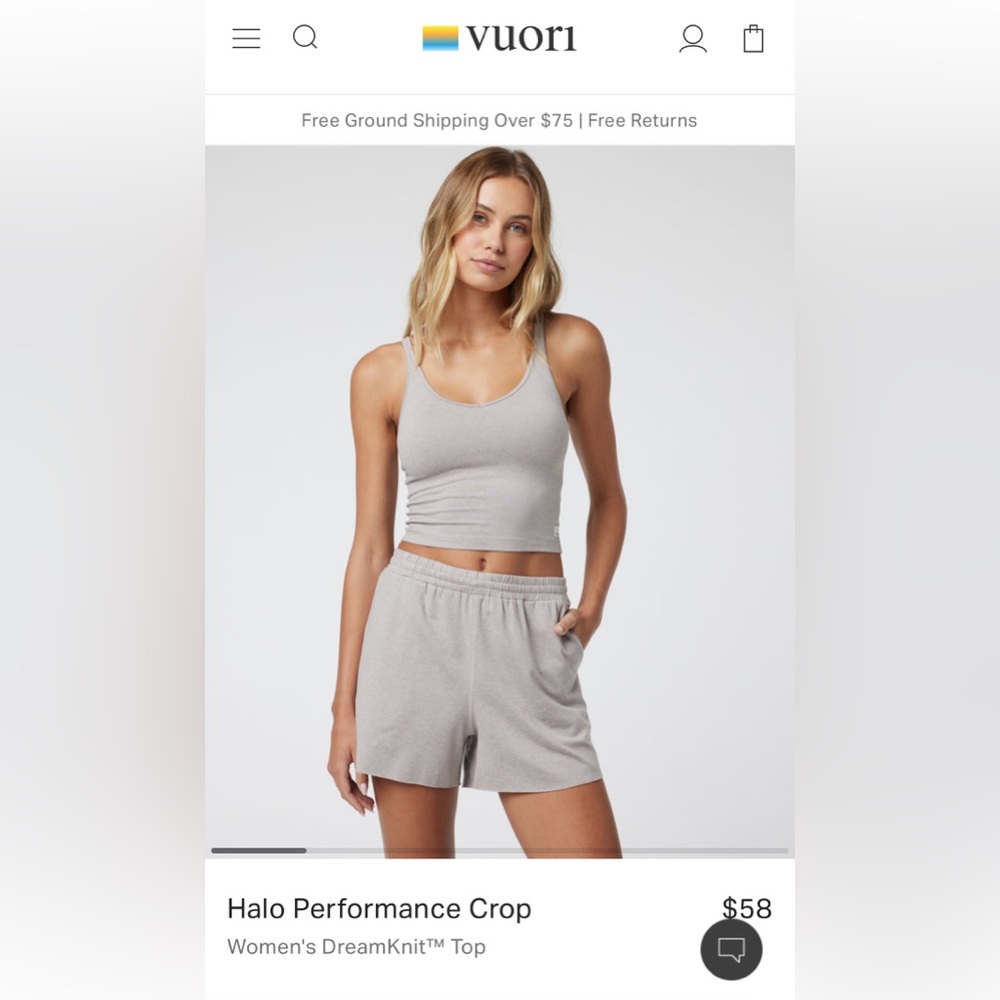 Vuori Halo Performance Crop